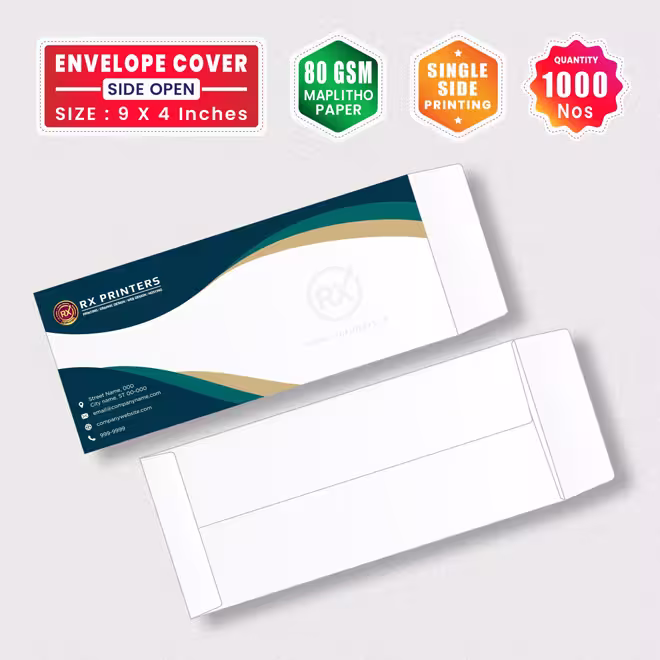 1000 Nos Envelope Cover 9 X 4 Inches | 80 GSM Maplitho Paper | Side Open Cover 1000 Nos Envelope Cover 9 X 4 Inches | 80 GSM Maplitho Paper | Side Open Cover