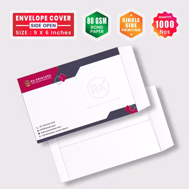 1000 Nos Envelope Cover 9 X 6 Inches | 80 GSM Bond Paper | Side Open Cover 1000 Nos Envelope Cover 9 X 6 Inches | 80 GSM Bond Paper | Side Open Cover