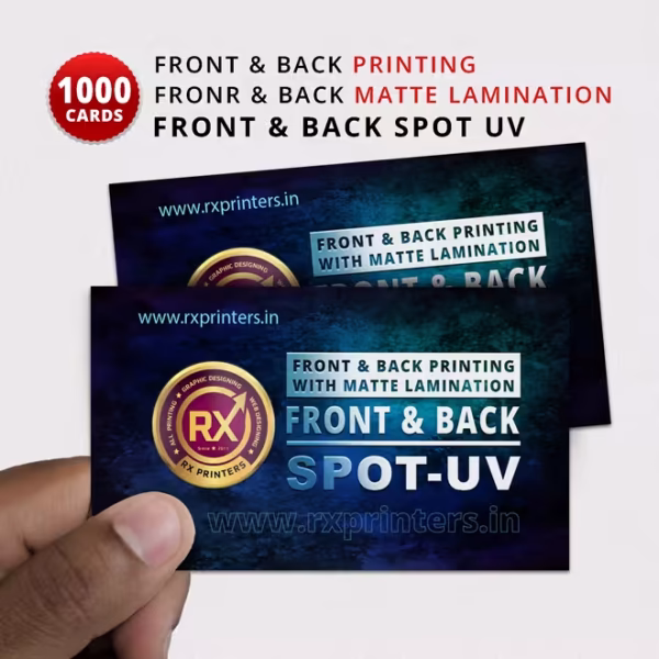 1000 Nos | Front & Back Spot-UV, Front & Back Matte Lamination, Front & Back Printing, Visiting Cards