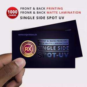1000 Nos | Single Side Spot-UV, Front & Back Matte Lamination, Front & Back Printing, Visiting Cards