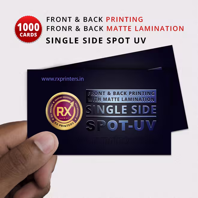 1000 Nos | Single Side Spot-UV, Front & Back Matte Lamination, Front & Back Printing, Visiting Cards 1000 Nos | Single Side Spot-UV, Front & Back Matte Lamination, Front & Back Printing, Visiting Cards