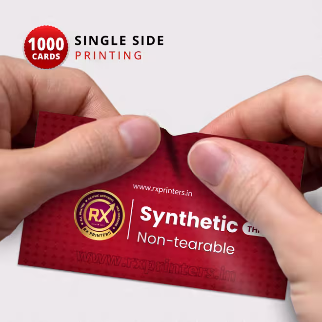 1000 Nos | Single Side Synthetic 260 Micron Thick Visiting Cards 1000 Nos | Single Side Synthetic 260 Micron Thick Visiting Cards