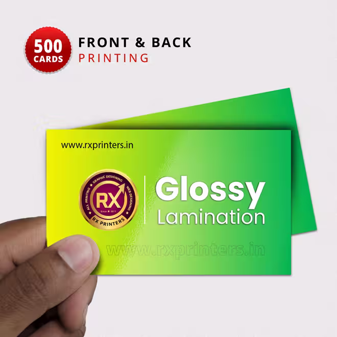 500 Cards | Front & Back Glossy Lamination Visiting Cards 500 Cards | Front & Back Glossy Lamination Visiting Cards