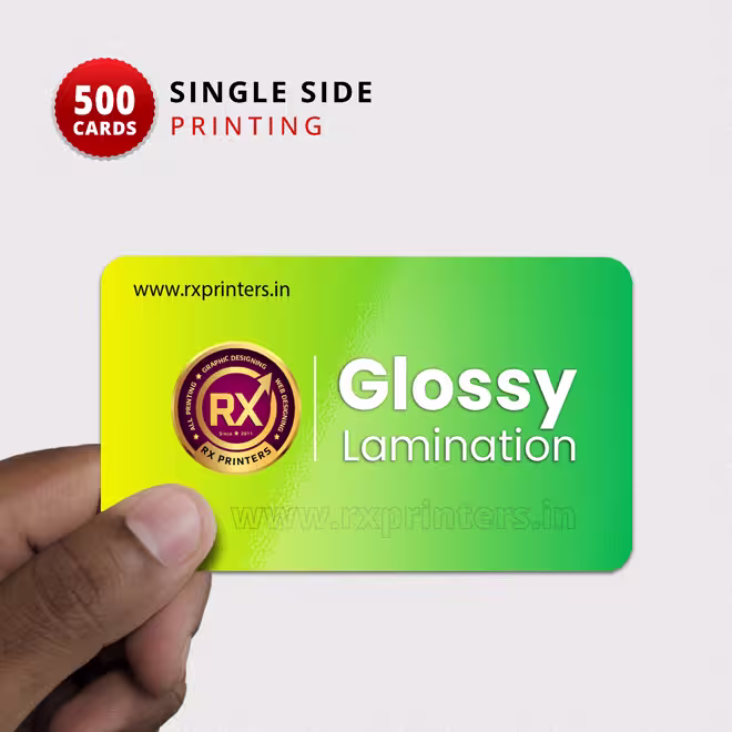 500 Nos | 4 Corner Round Cut | Single Side Glossy Lamination & Printing Visiting Cards 500 Nos | 4 Corner Round Cut | Single Side Glossy Lamination & Printing Visiting Cards