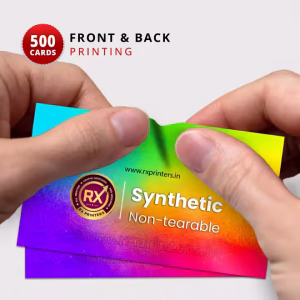 500 Nos | Front & Back Synthetic 260 Micron Thick Visiting Cards