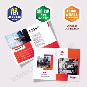 A3 Size : 420x280mm | 300 GSM Art Board | Front & Back Printing | Without Lamination