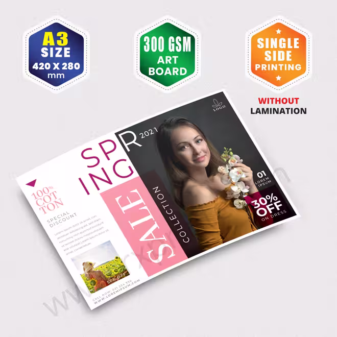 A3 Size : 420x280mm | 300 GSM Art Board | Single Side Printing | Without Lamination A3 Size : 420x280mm | 300 GSM Art Board | Single Side Printing | Without Lamination