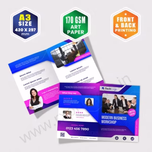 A3 Size : 420x297mm | 170 GSM Art Paper | Front & Back Printing