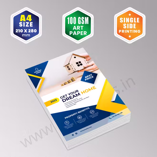 A4 Size : 210x280mm | 100 GSM Art Paper | Single Side Printing A4 Size : 210x280mm | 100 GSM Art Paper | Single Side Printing