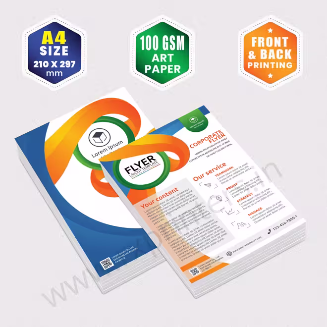 A4 Size : 210x297mm | 100 GSM Art Paper | Front & Back Printing A4 Size : 210x297mm | 100 GSM Art Paper | Front & Back Printing