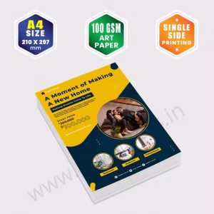 A4 Size : 210x297mm | 100 GSM Art Paper | Single Side Printing