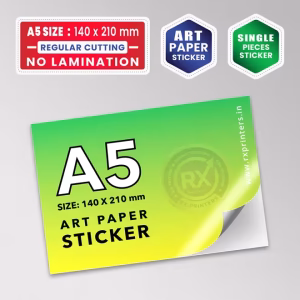 A5 Size : 140 X 210 mm | Art Paper Sticker Printing