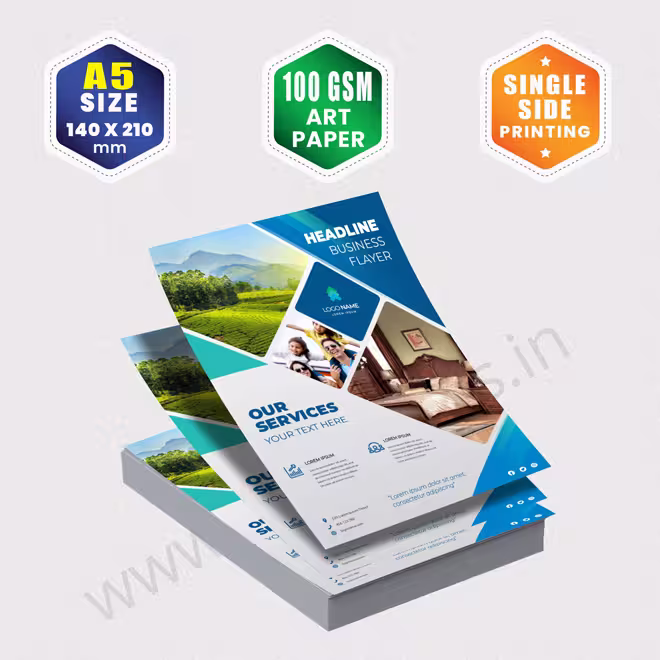 A5 Size : 140x210mm | 100 GSM Art Paper | Single Side Printing A5 Size : 140x210mm | 100 GSM Art Paper | Single Side Printing