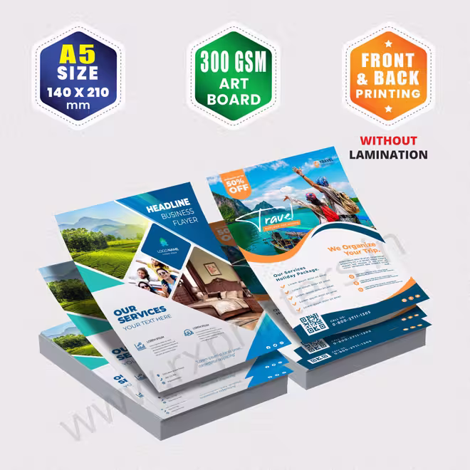 A5 Size : 140x210mm | 300 GSM Art Board | Front & Back Printing | Without Lamination A5 Size : 140x210mm | 300 GSM Art Board | Front & Back Printing | Without Lamination