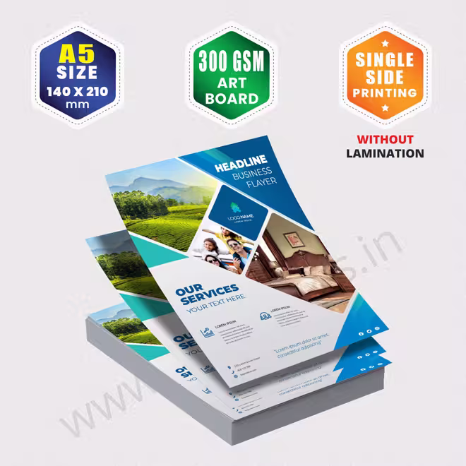 A5 Size : 140x210mm | 300 GSM Art Board | Single Side Printing | Without Lamination A5 Size : 140x210mm | 300 GSM Art Board | Single Side Printing | Without Lamination